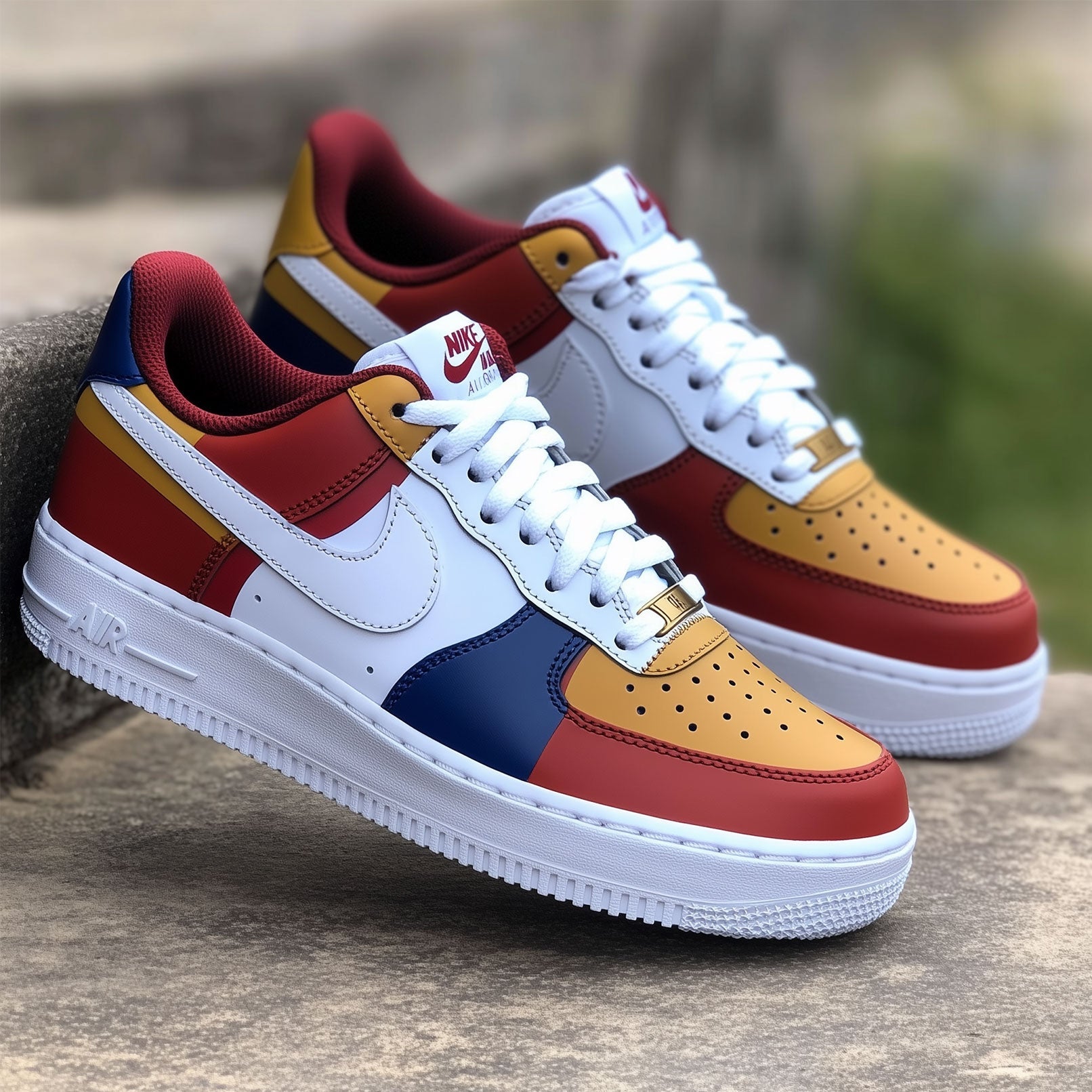 Custom Nike Air Force 1 hand painted design blade runner inspired. Boundless Customs