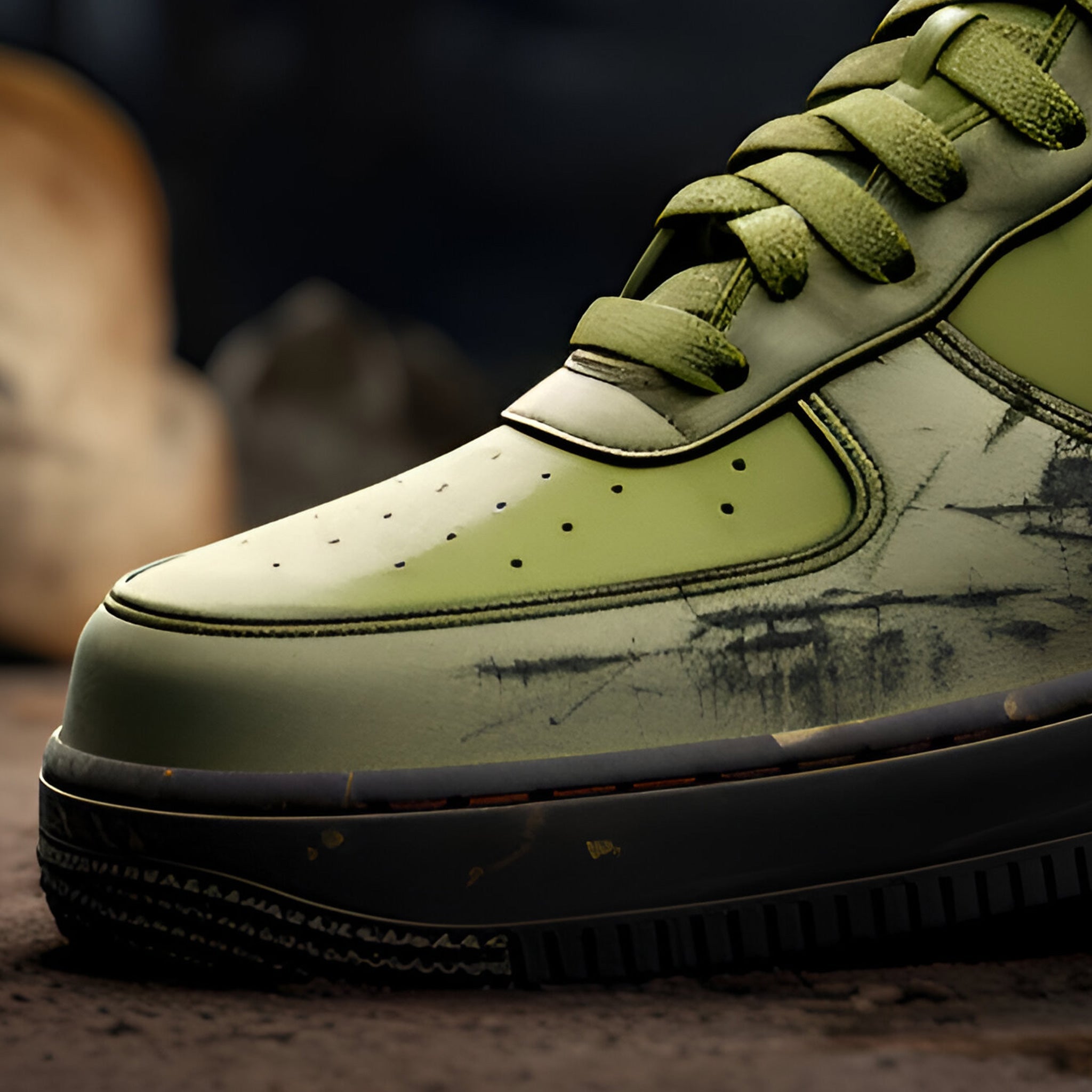 Custom Nike Air Force 1 hand painted design Dystopian inspired Boundless Customs