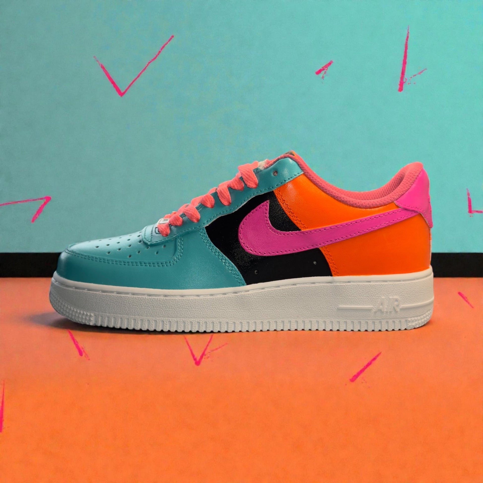 Nike Air Force 1 Custom Sneakers | Neon Flow - Custom Nike - Boundless Customs